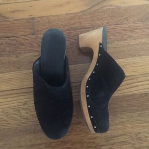 Authentic Ugg Black Shearling Clogs Size 12